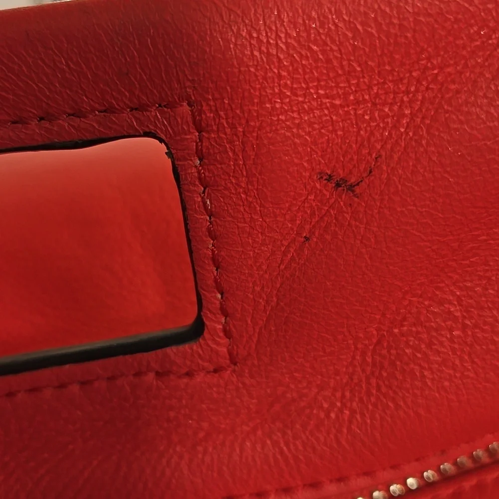 Coach Coral-Red Leather Clutch